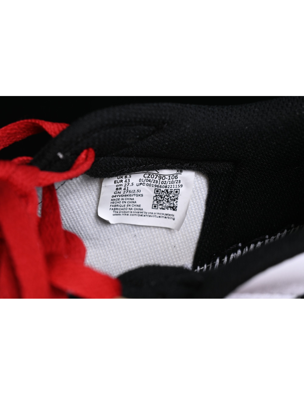 OG Air Jordan 1 Low Black Toe AJ1 1 CZ0790106