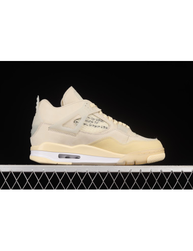 OF x Air Jordan 4 Retro CreamSail AJ4 4 CV9388100