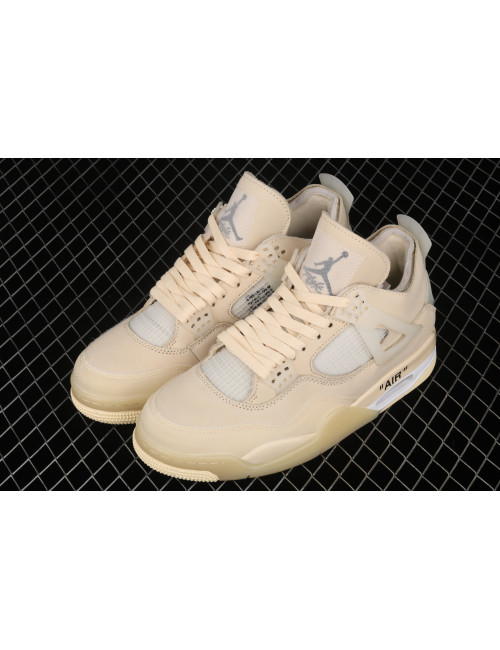 OF x Air Jordan 4 Retro CreamSail AJ4 4 CV9388100