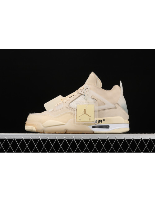 ZG OF x Air Jordan 4 Retro CreamSail AJ4 4 CV9388100