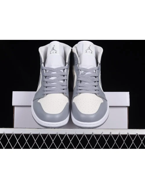 G Air Jordan 1 Mid Grey Sail AJ 1 BQ6472115