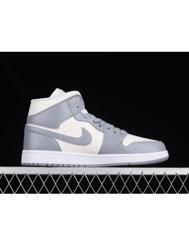 G Air Jordan 1 Mid Grey Sail AJ 1 BQ6472115