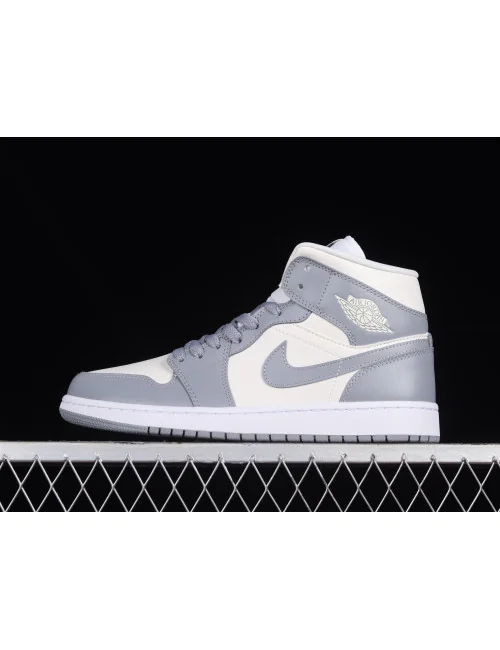 G Air Jordan 1 Mid Grey Sail AJ 1 BQ6472115