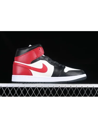 G Air Jordan 1 Mid Black Toe AJ1 1 BQ6472160