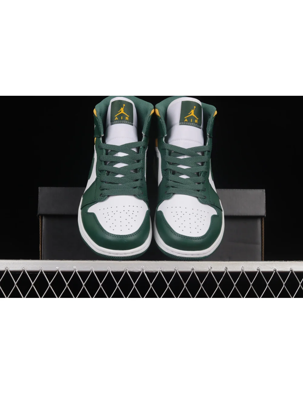 G Air Jordan 1 Mid Green Yellow AJ 1 554724371