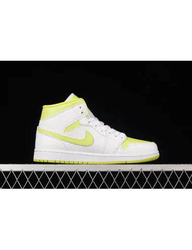 G Air Jordan AJ1 Mid White Lime AJ1 1 BQ6472131