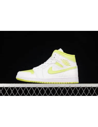 G Air Jordan AJ1 Mid White Lime AJ1 1 BQ6472131