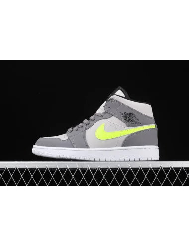 Air Jordan 1 Mid Grey Volt AJ1 1 554724072